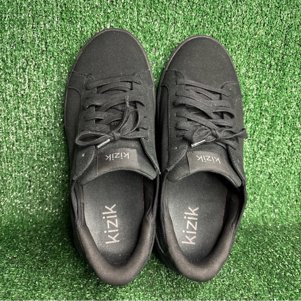 Kizik‎ Irvine Triple Black Mens Size 10.5 Wide Slip In Work Casual Sneakers - Picture 5 of 12